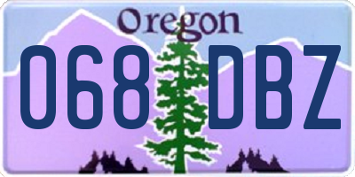 OR license plate 068DBZ