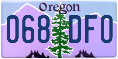 OR license plate 068DFO