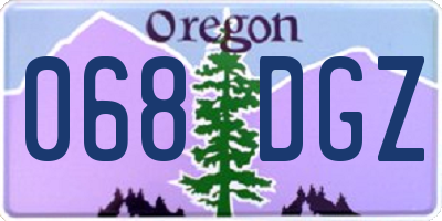 OR license plate 068DGZ