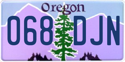 OR license plate 068DJN