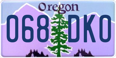 OR license plate 068DKO