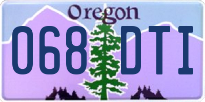 OR license plate 068DTI