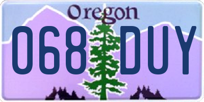 OR license plate 068DUY