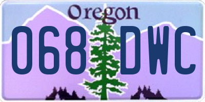 OR license plate 068DWC