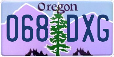 OR license plate 068DXG
