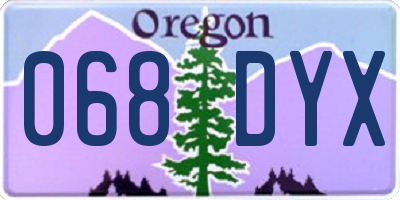 OR license plate 068DYX