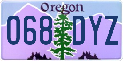 OR license plate 068DYZ
