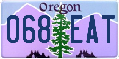 OR license plate 068EAT