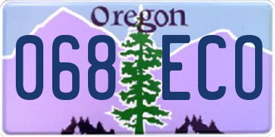 OR license plate 068ECO