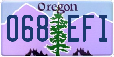 OR license plate 068EFI
