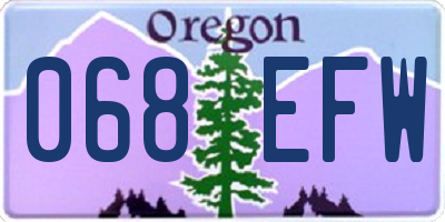 OR license plate 068EFW