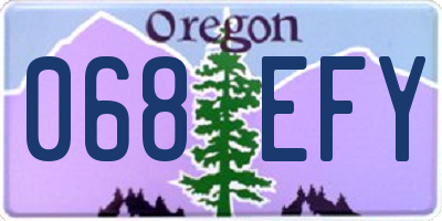 OR license plate 068EFY