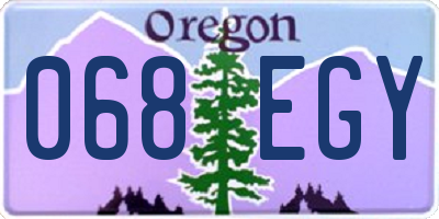 OR license plate 068EGY