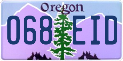 OR license plate 068EID
