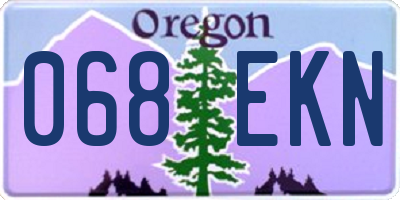 OR license plate 068EKN