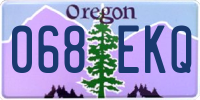 OR license plate 068EKQ