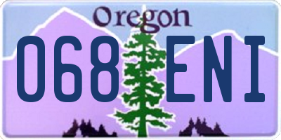OR license plate 068ENI