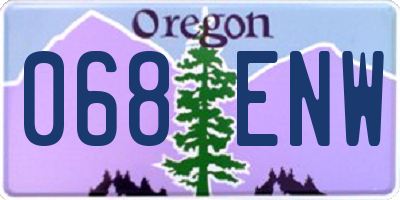 OR license plate 068ENW