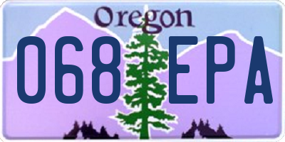 OR license plate 068EPA