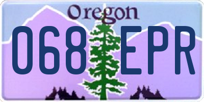 OR license plate 068EPR