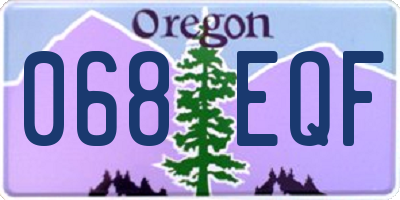 OR license plate 068EQF