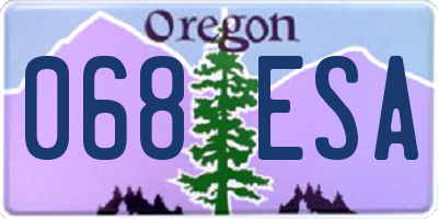 OR license plate 068ESA