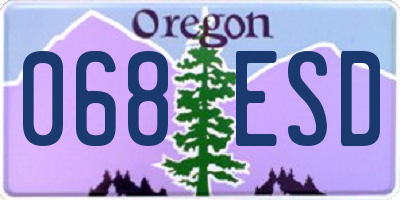 OR license plate 068ESD