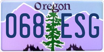OR license plate 068ESG