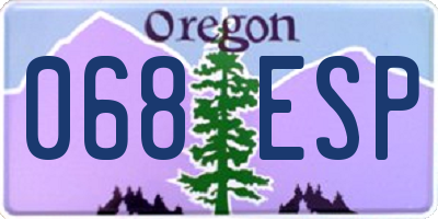 OR license plate 068ESP