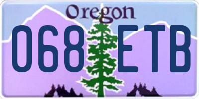 OR license plate 068ETB