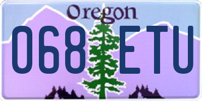 OR license plate 068ETU
