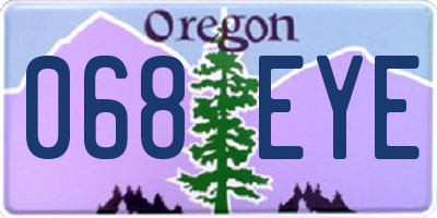 OR license plate 068EYE