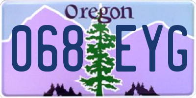 OR license plate 068EYG
