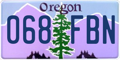 OR license plate 068FBN