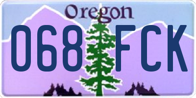 OR license plate 068FCK