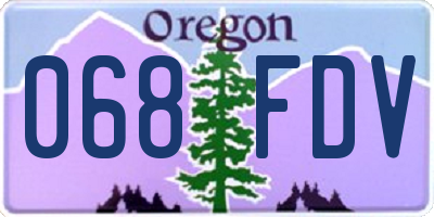 OR license plate 068FDV