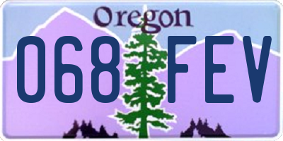 OR license plate 068FEV