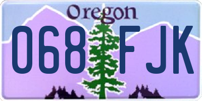 OR license plate 068FJK