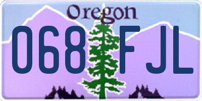 OR license plate 068FJL
