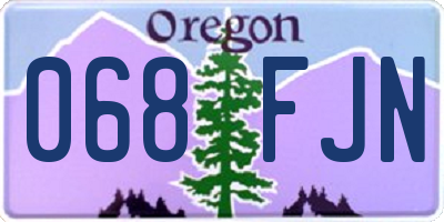 OR license plate 068FJN