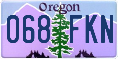 OR license plate 068FKN