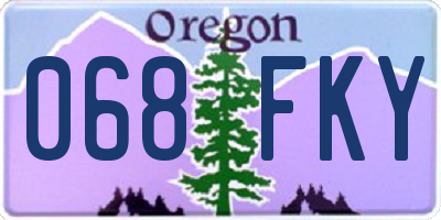 OR license plate 068FKY