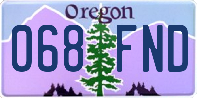 OR license plate 068FND