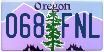 OR license plate 068FNL