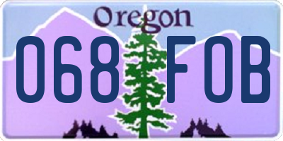 OR license plate 068FOB