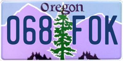 OR license plate 068FOK