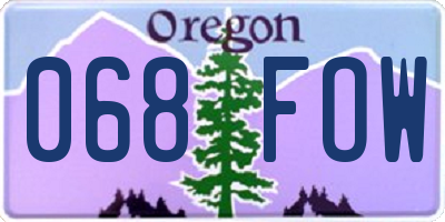 OR license plate 068FOW
