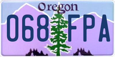OR license plate 068FPA