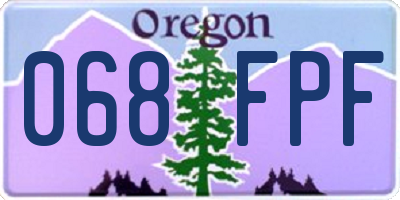 OR license plate 068FPF