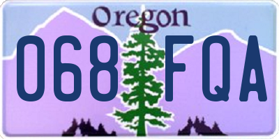 OR license plate 068FQA